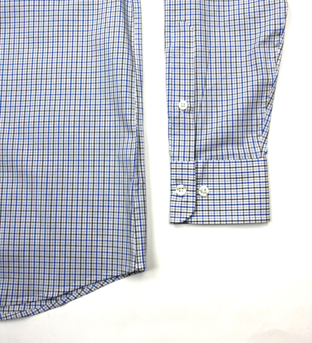 Men's Store Bloomingdale's Dress Shirt Mens 14.5 Blue Grey Stretch Long Sleeve - Picture 7 of 7